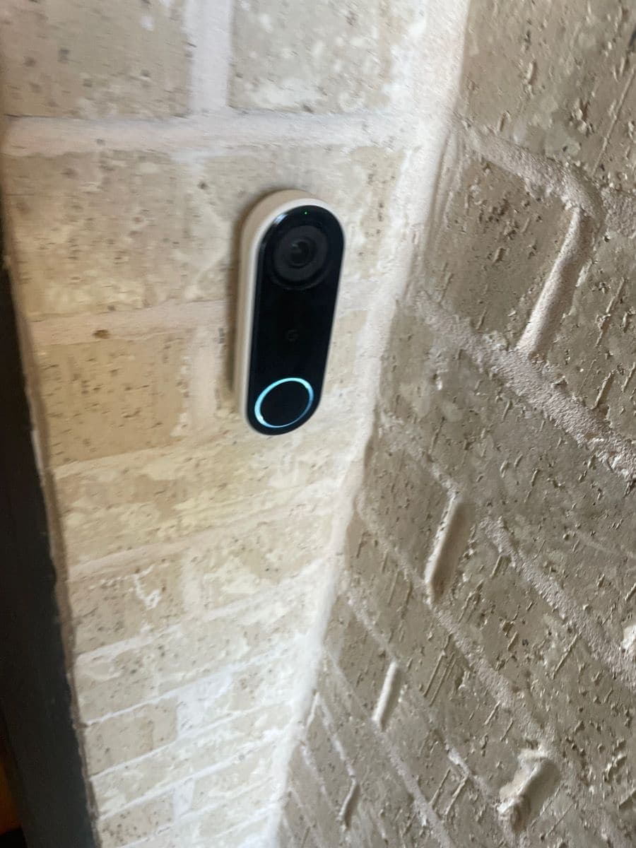 Nest Doorbell on Cream Brick