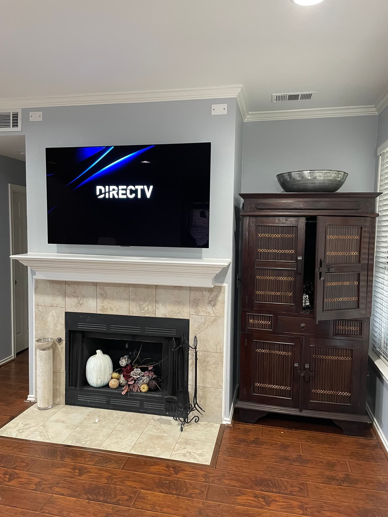 White Mantel, Tile Fireplace